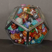 Load image into Gallery viewer, Small D12 Geometric Terrarium Planter Dice Bowl etched glass dodecahedron 5"