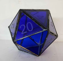 Load image into Gallery viewer, D20 Terrarium Planter Dice Bowl etched glass icosahedron