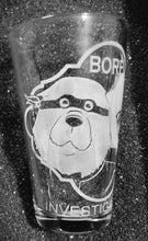 Load image into Gallery viewer, Spy x Family Anya Bond BORF Investigators etched pint glass tumbler fanart