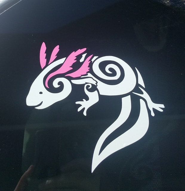 Tribal Tattoo Axolotl vinyl car decal computer sticker Stormslegacy