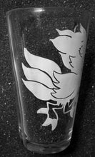 Load image into Gallery viewer, Chocobo etched pint glass tumbler cup Kingdom Hearts Final Fantasy fanart