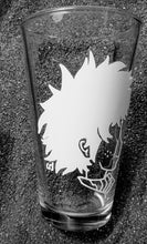Load image into Gallery viewer, MHA My Hero Academia BHNA Deku Young Midoryia etched pint glass tumbler cup fanart