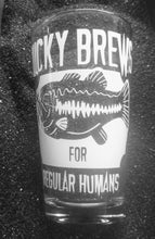 Load image into Gallery viewer, WWDITS fanart Lucky Brews for Regular Humans etched pint glass tumbler What We Do in the Shadows