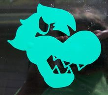 Load image into Gallery viewer, Green car decal of a stylized Bowser's face.