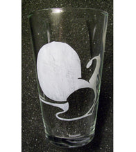 Load image into Gallery viewer, Super Mario Brothers Yoshi fanart etched pint glass tumbler