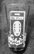 Load image into Gallery viewer, Spirited Away fanart No Face Bubble Bath etched pint glass tumbler cup