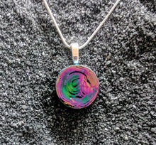 Load image into Gallery viewer, Oilslick Rainbow glass pendant 3/4", 1", 2"