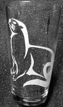 Load image into Gallery viewer, Otter tribal tattoo etched pint glass tumbler cup