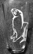 Load image into Gallery viewer, Otter tribal tattoo etched pint glass tumbler cup