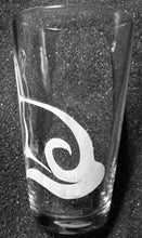 Load image into Gallery viewer, Otter tribal tattoo etched pint glass tumbler cup