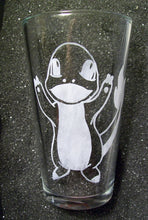 Load image into Gallery viewer, Pokemon Starter etched pint glass Bulbasaur, Charmander, Squirtle, Eevee fanart