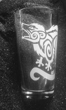 Load image into Gallery viewer, Tribal Tattoo Possum etched pint glass water cup tumbler