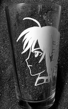 Load image into Gallery viewer, Fate/Stay Night Saber fanart etched pint glass tumbler cup
