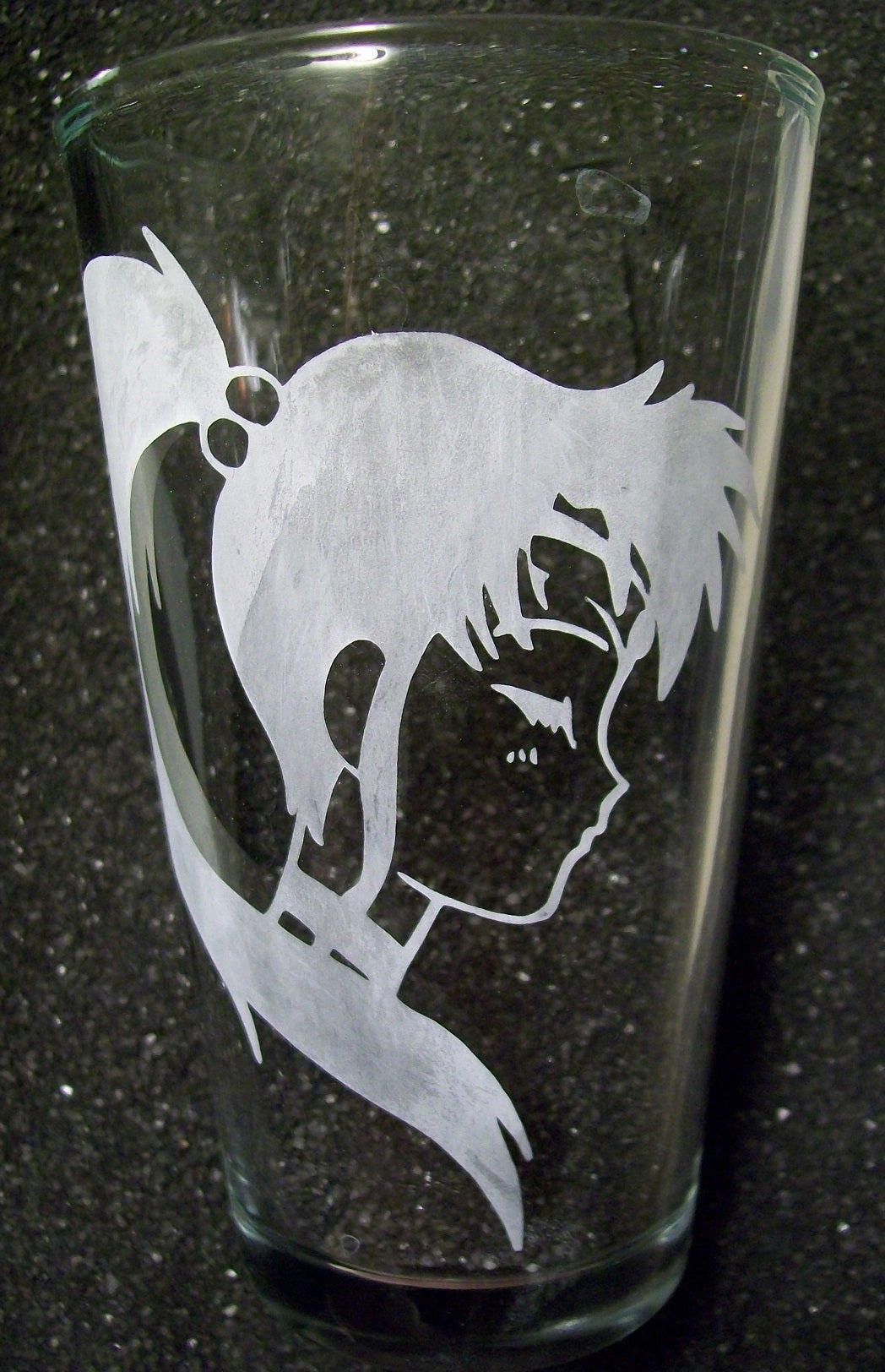 Tuxedo Moon fanart Senshi Sailor Scouts etched pint glass tumbler