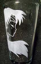 Load image into Gallery viewer, Sailor Mars fanart Senshi Scouts etched pint glass tumbler