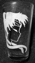 Load image into Gallery viewer, Tuxedo Moon fanart Senshi Sailor Scouts etched pint glass tumbler