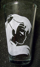 Load image into Gallery viewer, Tuxedo Moon fanart Senshi Sailor Scouts etched pint glass tumbler