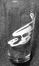 Load image into Gallery viewer, Star Trek fanart Enterprise etched pint glass tumbler cup Next Generation TNG