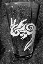 Load image into Gallery viewer, Tribal Tattoo Axolotl etched pint glass tumbler cup Storms Legacy