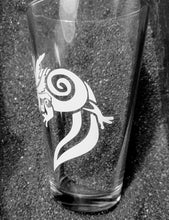 Load image into Gallery viewer, Tribal Tattoo Axolotl etched pint glass tumbler cup Storms Legacy
