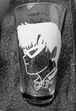Load image into Gallery viewer, Sailor Mars fanart Senshi Scouts etched pint glass tumbler