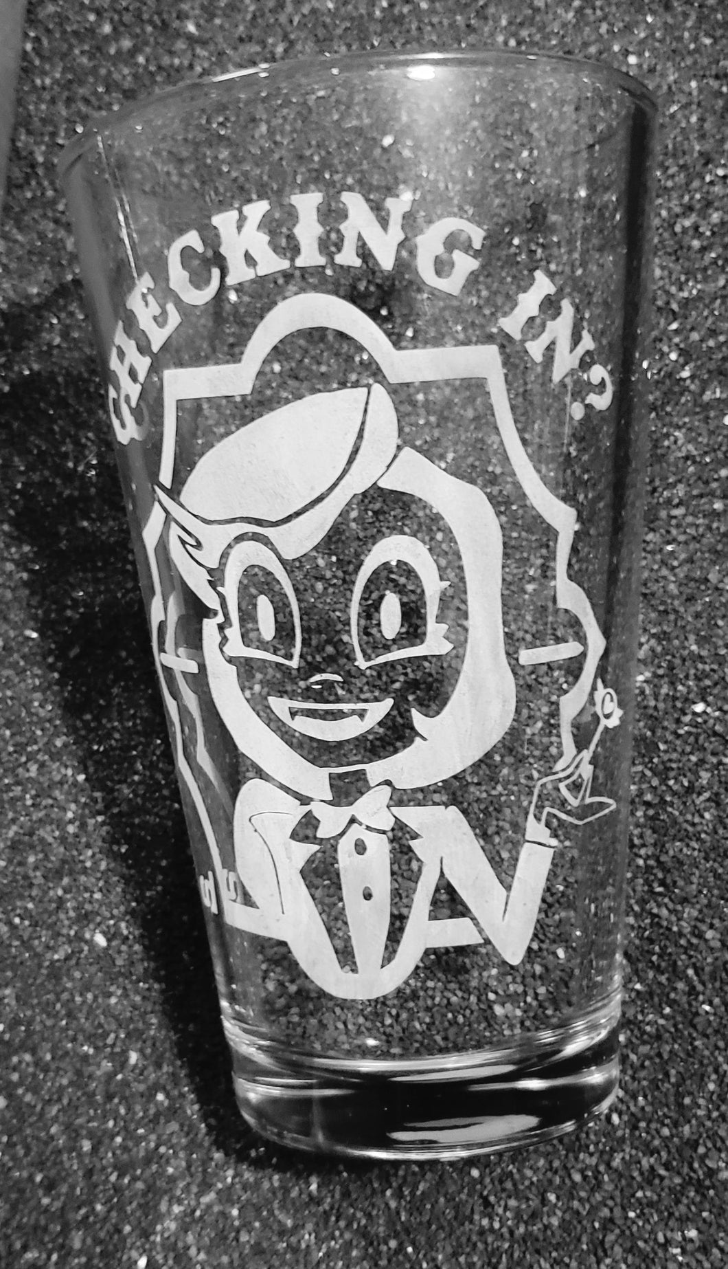 Hazbin Hotel Charlie fanart etched pint glass