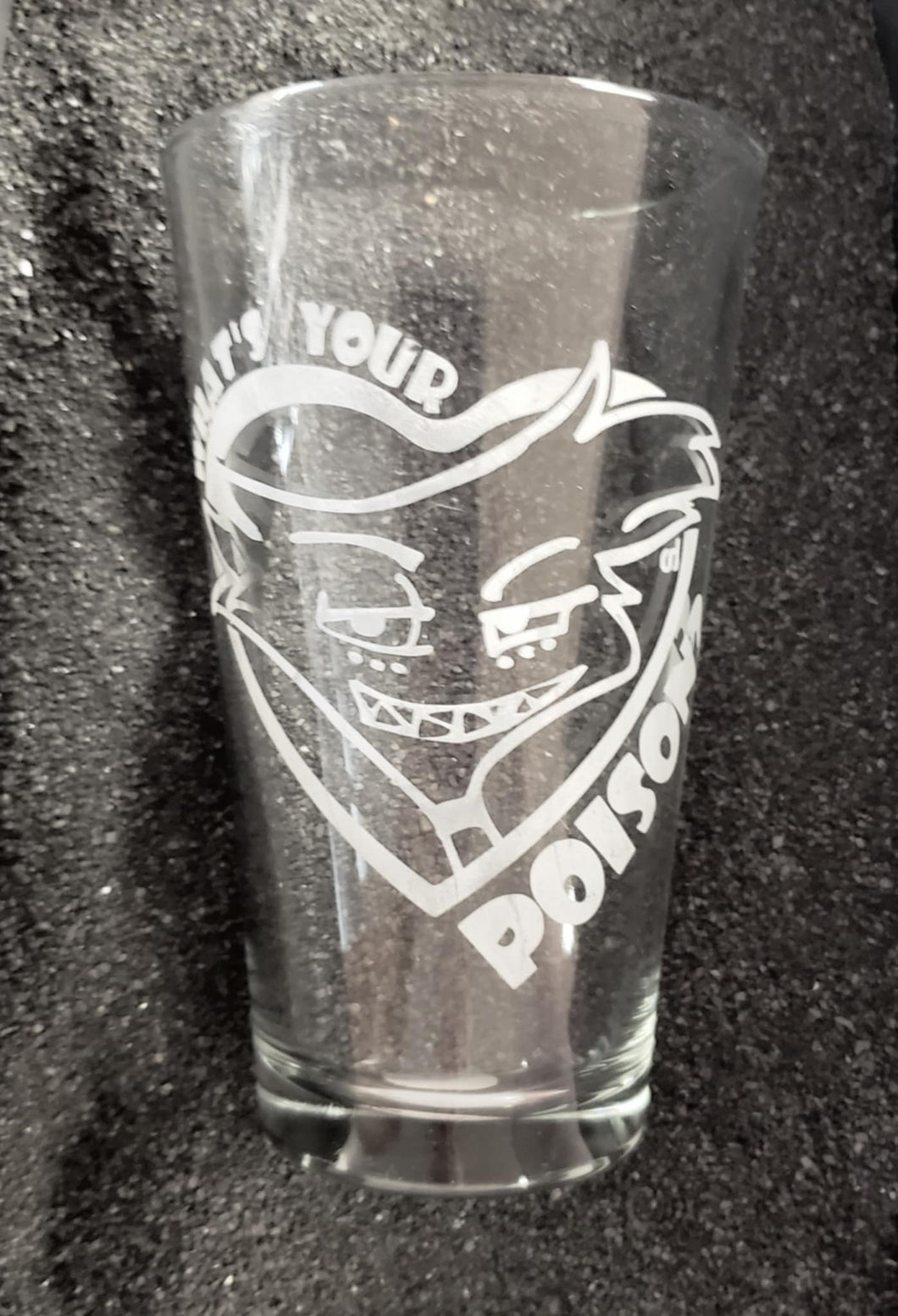 Hazbin Hotel Angel Dust fanart etched pint glass