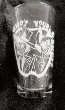 Load image into Gallery viewer, Hazbin Hotel Alastor Lucifer fanart etched pint glass
