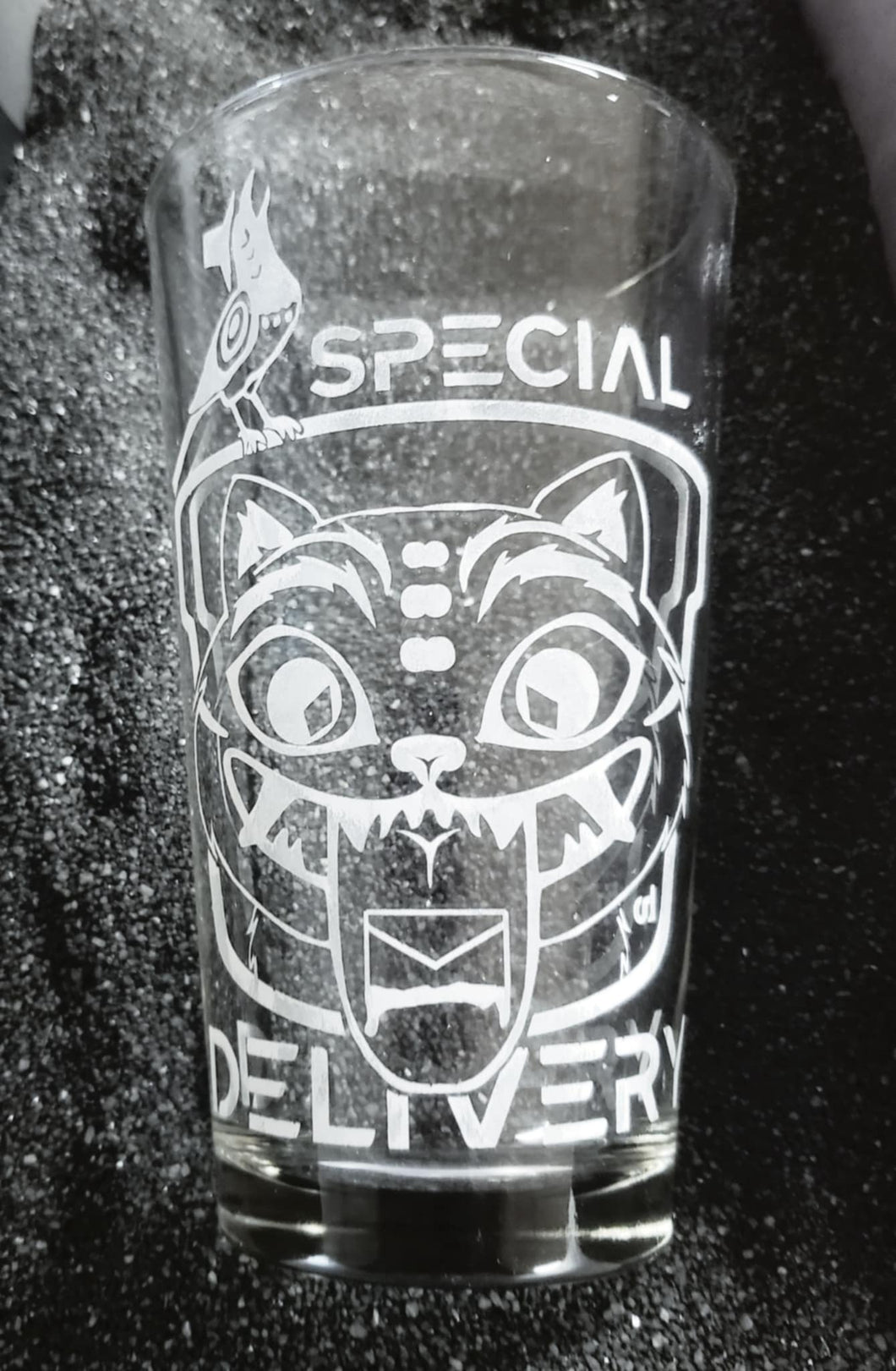 K-Pop Demon Hunters tiger fanart etched pint glass