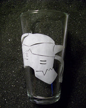 Load image into Gallery viewer, FMA Fullmetal Alchemist fanart Edward Elric etched pint glass tumbler cup

