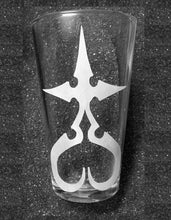 Load image into Gallery viewer, Kingdom Hearts inspired Nobody etched pint glass tumbler cup organization XIII
