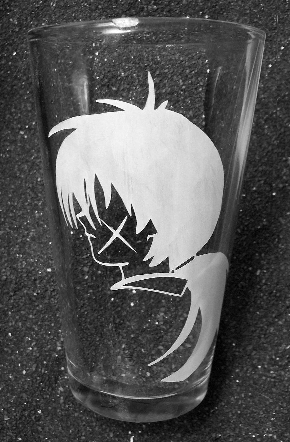 Ruroni Kenshin fanart samurai etched pint glass beer cup tumbler