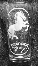 Load image into Gallery viewer, LotR inspired Bree Inn of the Prancing Pony etched pint glass tumbler cup
