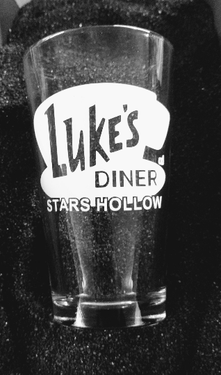 Gilmore Girls fanart Luke's Diner etched pint glass tumbler cup Lorelei rory