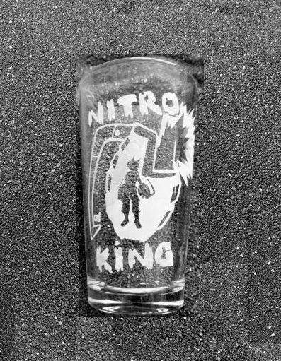 MHA My Hero Academia BNHA Bakugo Nitro King etched pint glass tumbler cup fanart