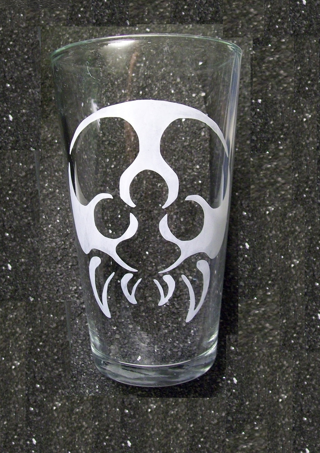Metroid fanart etched pint beer glass tumbler