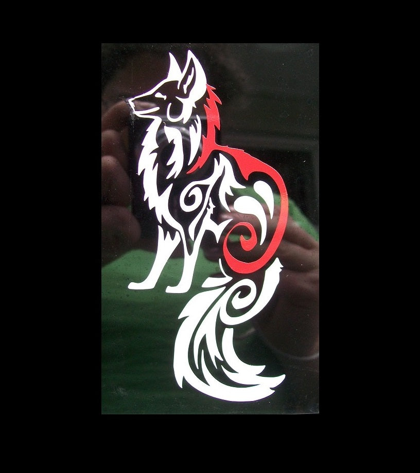 Tribal Tattoo Okami Fox vinyl car decal computer sticker Stormslegacy