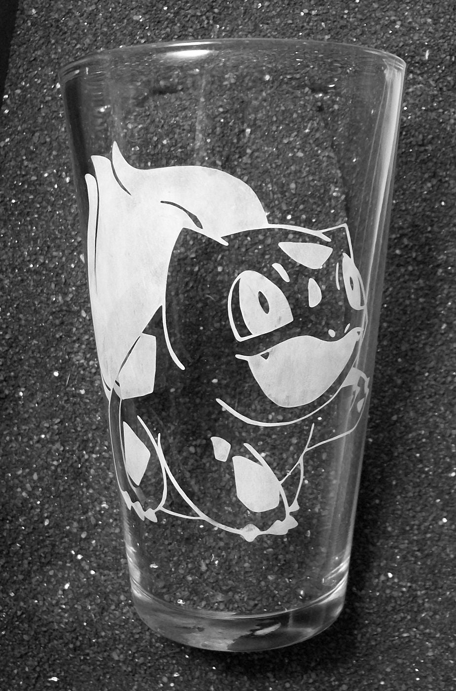 Pokemon Starter etched pint glass Bulbasaur, Charmander, Squirtle, Eevee fanart