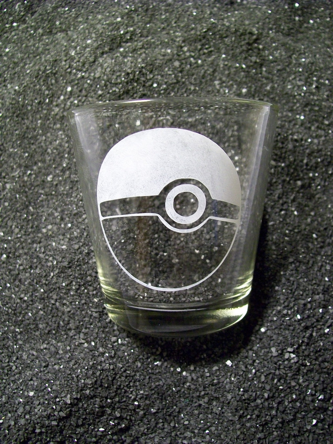 Pokemon inspired Pokeball etched EXTRA LARGE shot glass