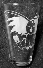 Load image into Gallery viewer, Ryo-Ohki etched pint glass tumbler cup Tenchi Muyo fanart
