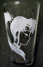 Load image into Gallery viewer, Tuxedo Moon fanart Senshi Sailor Scouts etched pint glass tumbler
