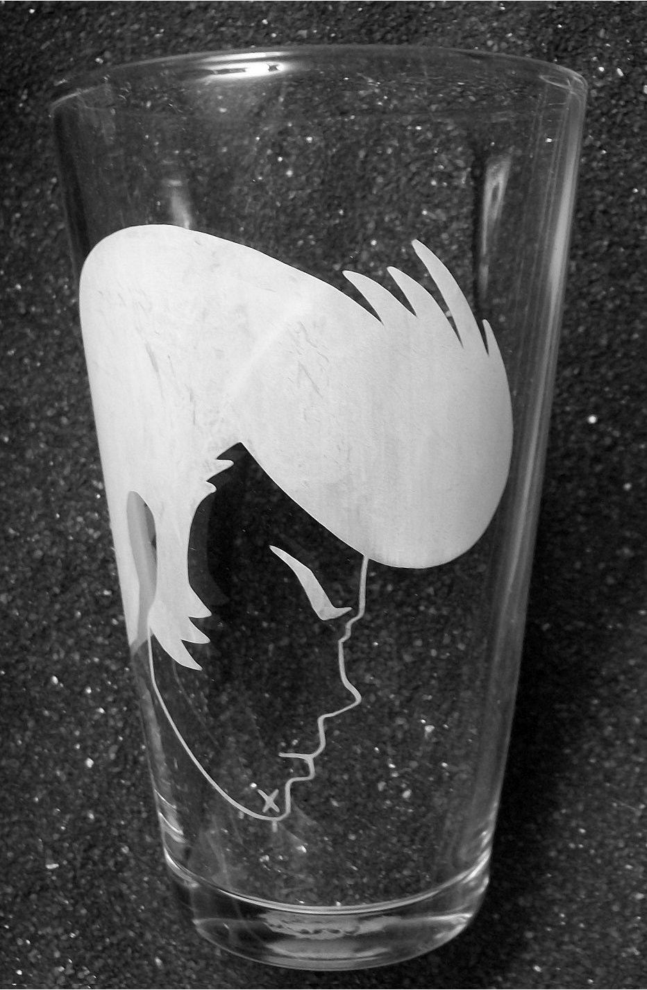 Space Dandy fanart etched pint glass beer tumbler cup