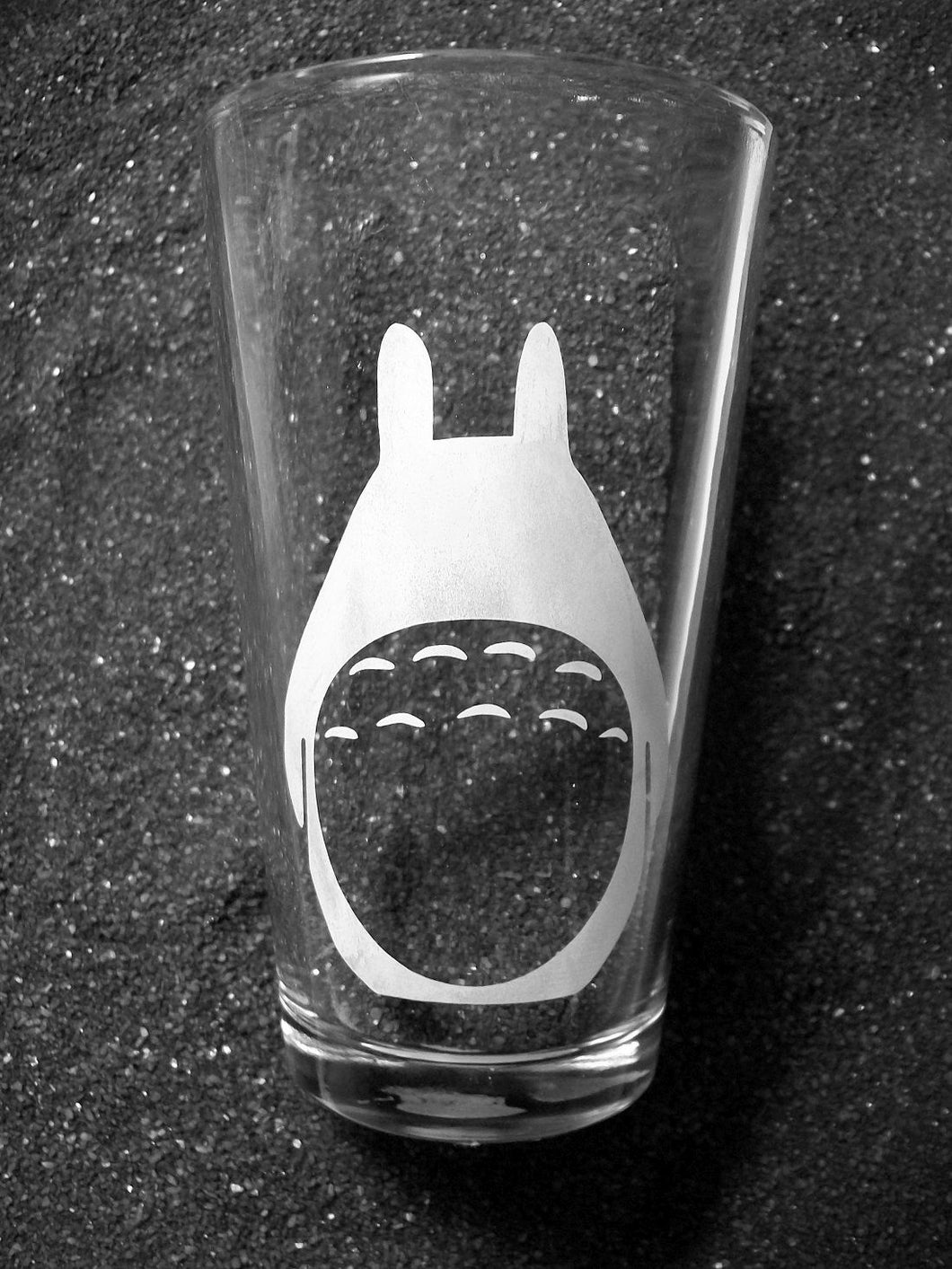 My Neighbor Totoro etched pint glass tumbler cup Studio Ghibli fanart